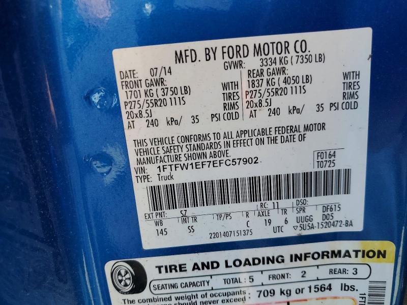 Aukcja sprzedaży 2014 Ford F150, vin: 1FTFW1EF7EFC57902, numer aukcji: 55935926