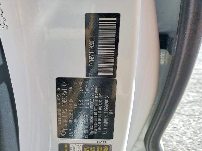 58293036 :رقم المزاد ، KNDMB5C11G6090151 vin ، 2016 Kia Sedona مزاد بيع