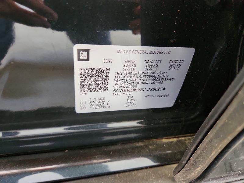 56016976 :رقم المزاد ، 5GAERDKW0LJ286274 vin ، 2020 Buick Enclave مزاد بيع