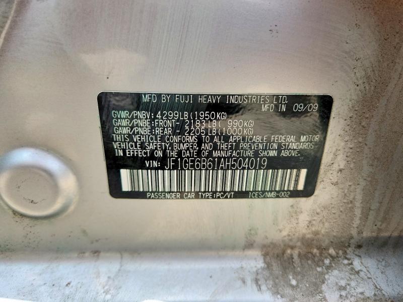Продажа на аукционе авто 2010 Subaru Impreza, vin: JF1GE6B61AH504019, номер лота: 55613826
