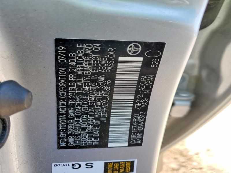 58597446 :رقم المزاد ، JTDEPRAE9LJ058896 vin ، 2020 Toyota Corolla مزاد بيع