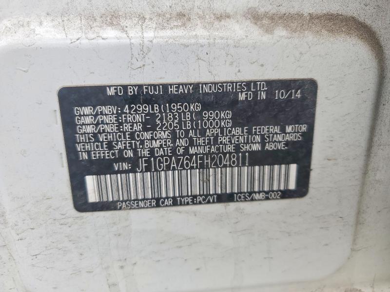 Aukcja sprzedaży 2015 Subaru Impreza, vin: JF1GPAZ64FH204811, numer aukcji: 58995846