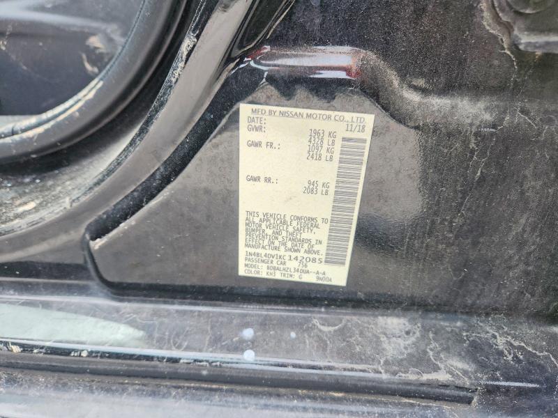 Aukcja sprzedaży 2019 Nissan Altima, vin: 1N4BL4DV1KC142085, numer aukcji: 56065646