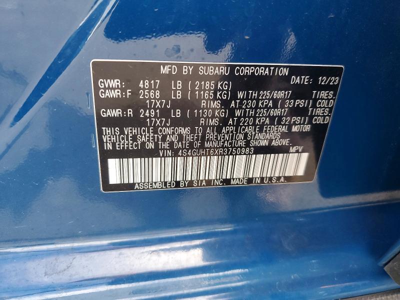 Aukcja sprzedaży 2024 Subaru Crosstrek, vin: 4S4GUHT6XR3750983, numer aukcji: 57735036