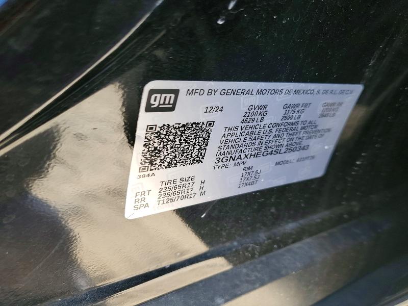 Aukcja sprzedaży 2025 Chevrolet Equinox, vin: 3GNAXHEG4SL250343, numer aukcji: 57862636