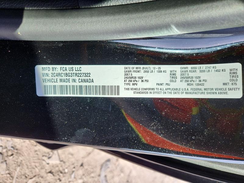 2026 Chrysler Pacifica მანქანა იყიდება აუქციონზე, vin: 2C4RC1BG3TR227322, აუქციონის ნომერი: 55224136