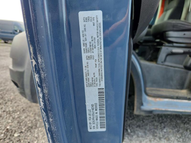 55447426 :رقم المزاد ، 3C6URVJG5LE140743 vin ، 2020 Ram Promaster 3500 مزاد بيع