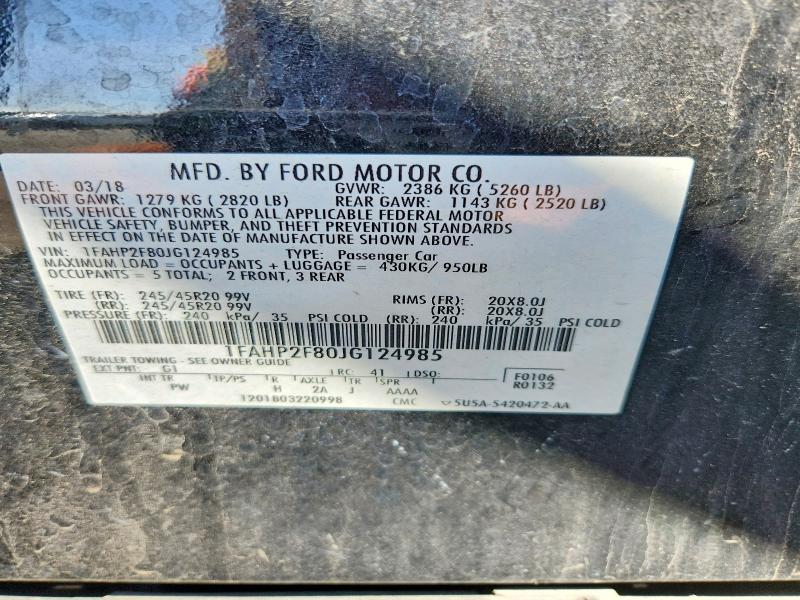 Продаж на аукціоні авто 2018 Ford Taurus, vin: 1FAHP2F80JG124985, номер лоту: 56623136