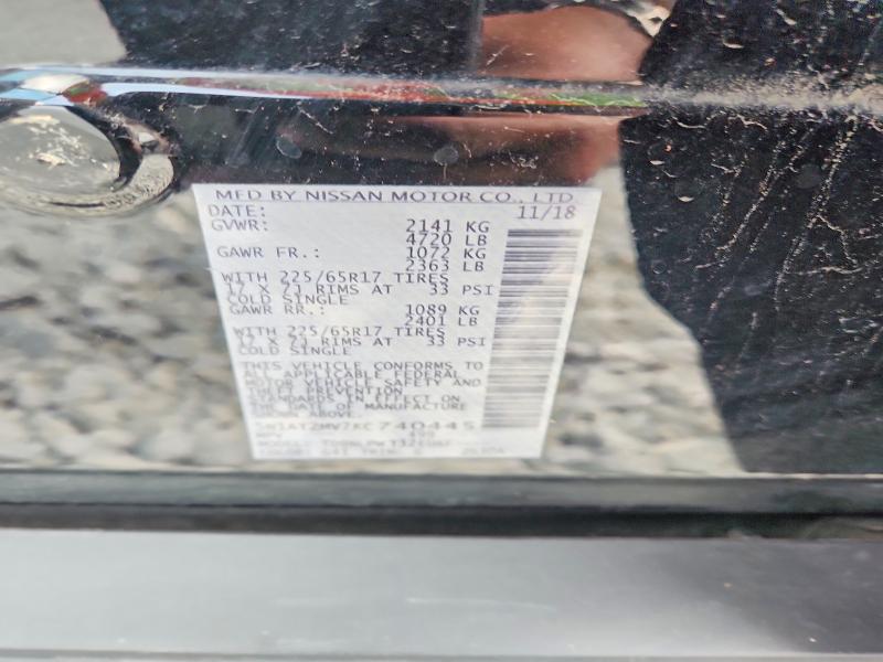 Aukcja sprzedaży 2019 Nissan Rogue, vin: 5N1AT2MV7KC740445, numer aukcji: 56634876