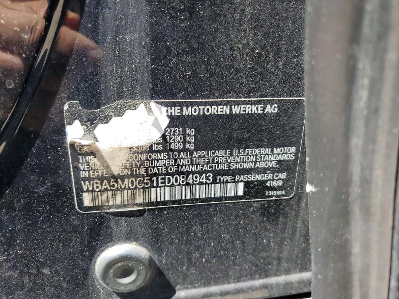 57756976 :رقم المزاد ، WBA5M0C51ED084943 vin ، 2014 Bmw 550 مزاد بيع