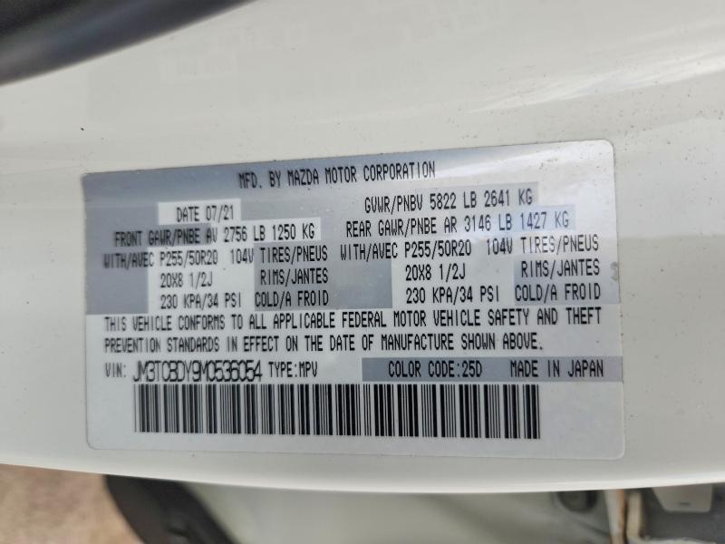 Продажа на аукционе авто 2021 Mazda Cx-9, vin: JM3TCBDY9M0536054, номер лота: 57945186