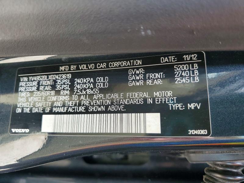 Продаж на аукціоні авто 2013 Volvo Xc60, vin: YV4952DLXD2423619, номер лоту: 58027416