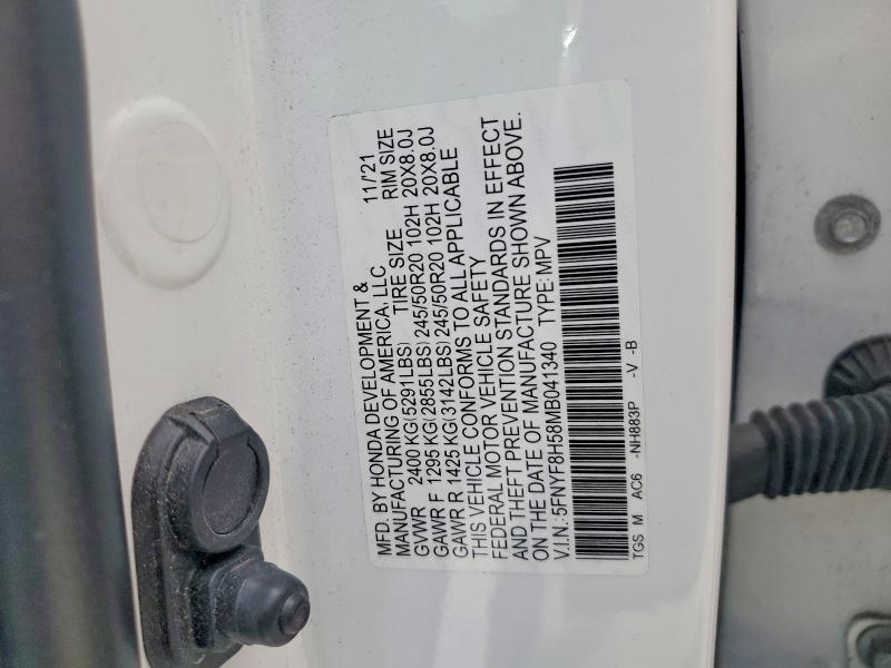 Aukcja sprzedaży 2021 Honda Passport, vin: 5FNYF8H58MB041340, numer aukcji: 57250656