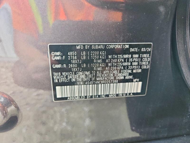Aukcja sprzedaży 2024 Subaru Outback, vin: 4S4BTANC8R3257388, numer aukcji: 54915966