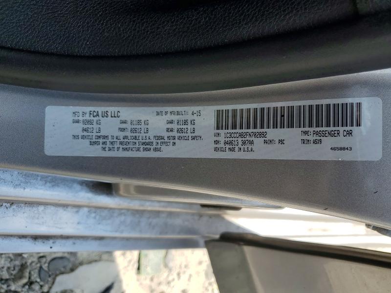 Aukcja sprzedaży 2015 Chrysler 200, vin: 1C3CCCAB2FN702892, numer aukcji: 59094096