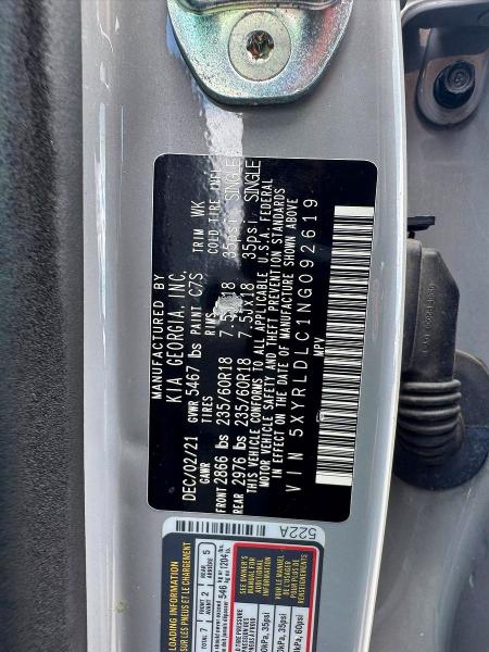 Продаж на аукціоні авто 2022 Kia Sorento, vin: 5XYRLDLC1NG092619, номер лоту: 57963696