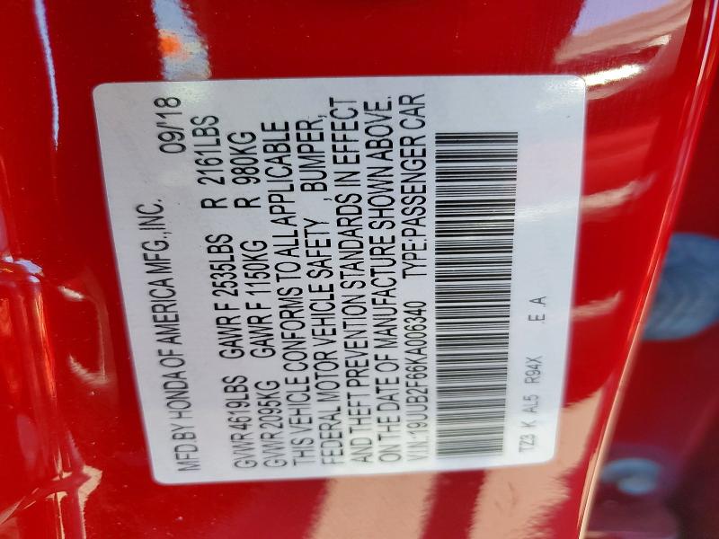 Aukcja sprzedaży 2019 Acura Tlx, vin: 19UUB2F66KA006340, numer aukcji: 59314256