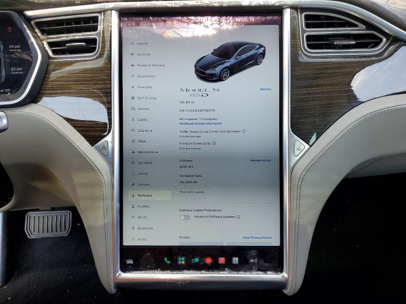 Продажа на аукционе авто 2015 Tesla Model S, vin: 5YJSA1H24FF081774, номер лота: 59665716