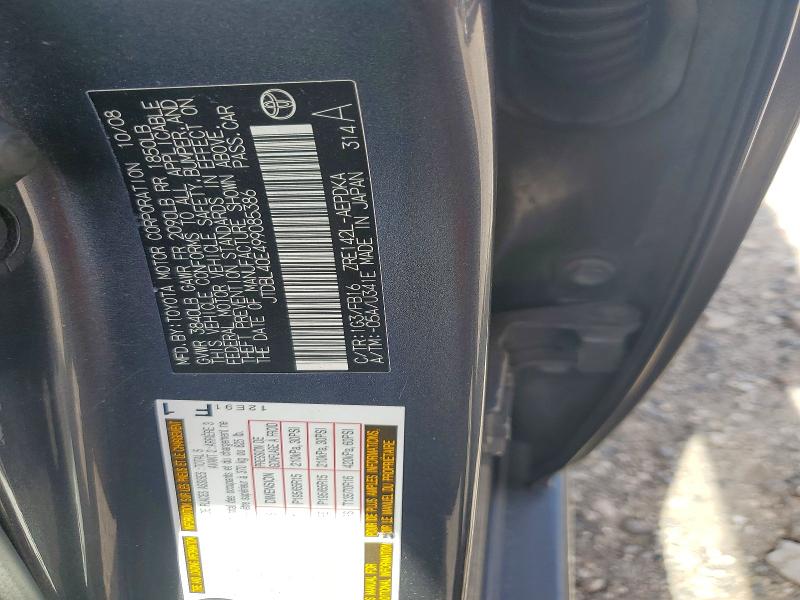 Aukcja sprzedaży 2009 Toyota Corolla, vin: JTDBL40E499085386, numer aukcji: 56627536