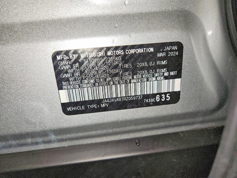 55613116 :رقم المزاد ، JA4J4VA87RZ059737 vin ، 2024 Mitsubishi Outlander مزاد بيع