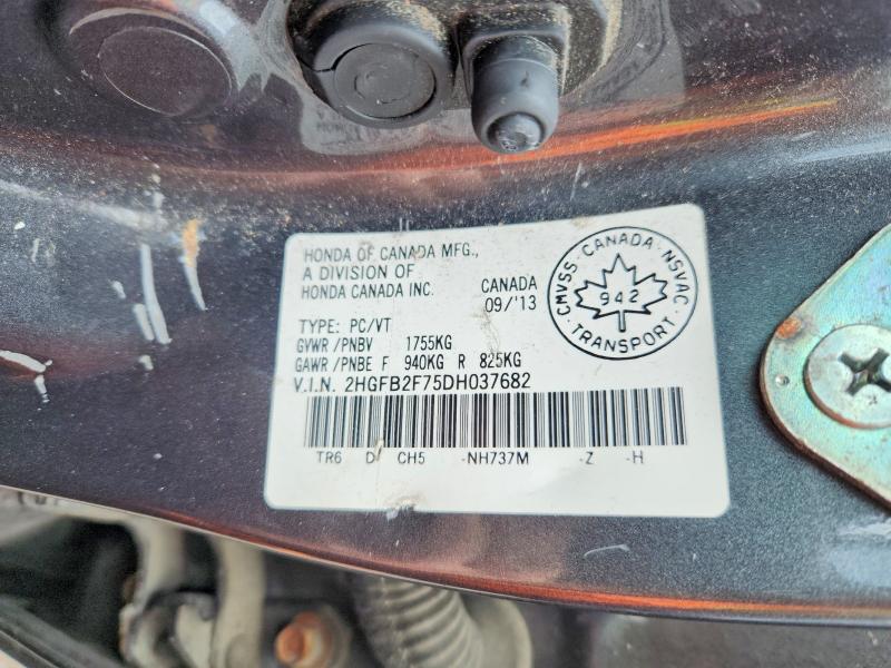 Продажа на аукционе авто 2013 Honda Civic, vin: 2HGFB2F75DH037682, номер лота: 56610836