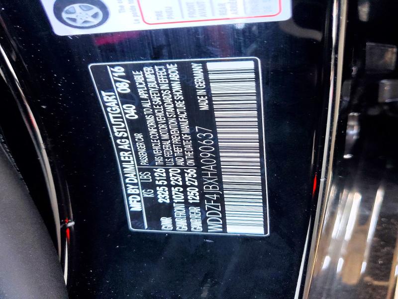 Продажа на аукционе авто 2017 Mercedes-benz E, vin: WDDZF4JBXHA090637, номер лота: 57428106