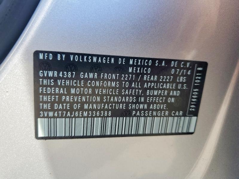 Aukcja sprzedaży 2014 Volkswagen Jetta, vin: 3VW4T7AJ6EM336388, numer aukcji: 57390026