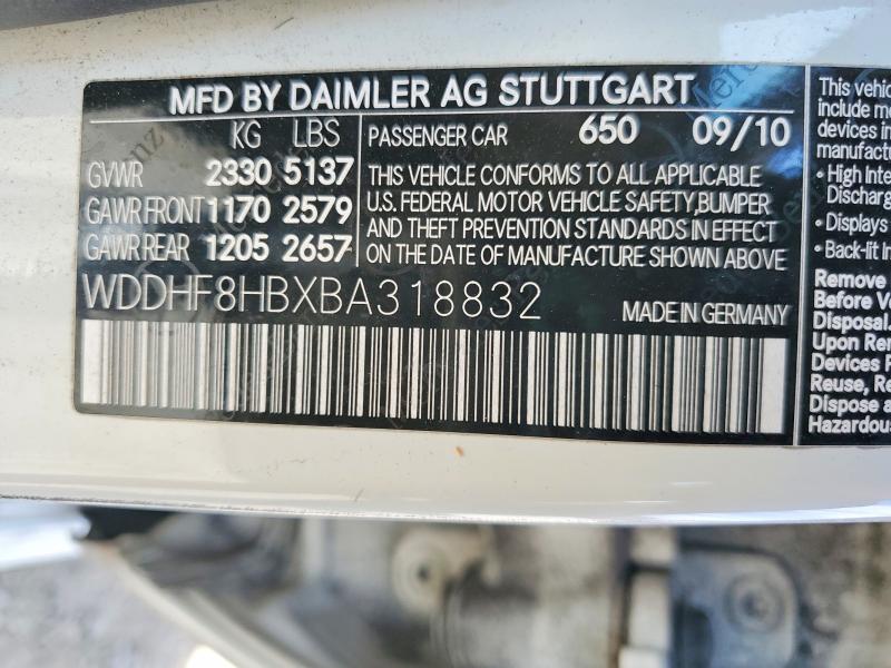 Продаж на аукціоні авто 2011 Mercedes-benz E, vin: WDDHF8HBXBA318832, номер лоту: 57215416