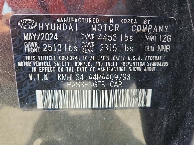 Продажа на аукционе авто 2024 Hyundai Sonata, vin: KMHL64JA4RA409793, номер лота: 56235056