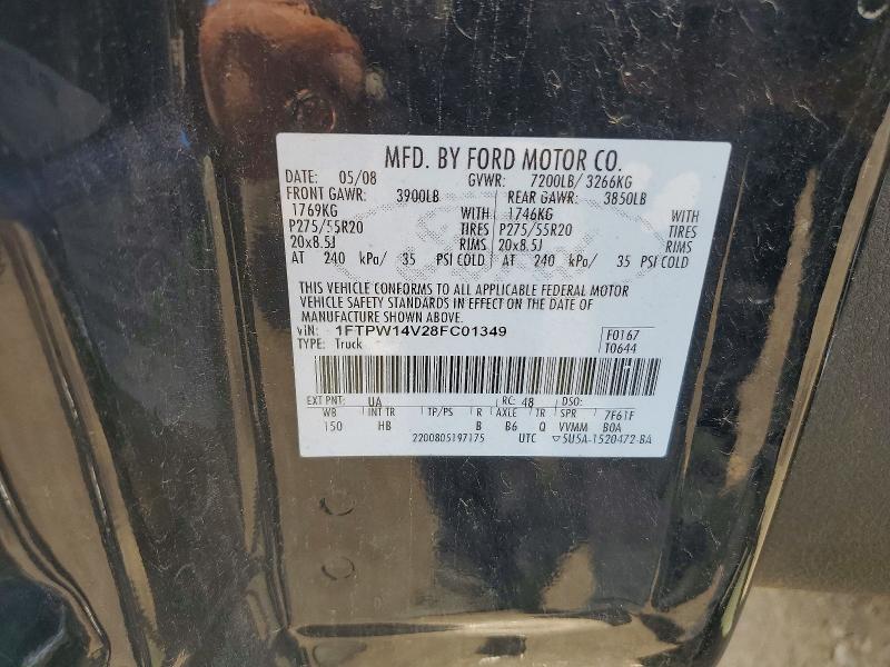 Aukcja sprzedaży 2008 Ford F150, vin: 1FTPW14V28FC01349, numer aukcji: 57142896