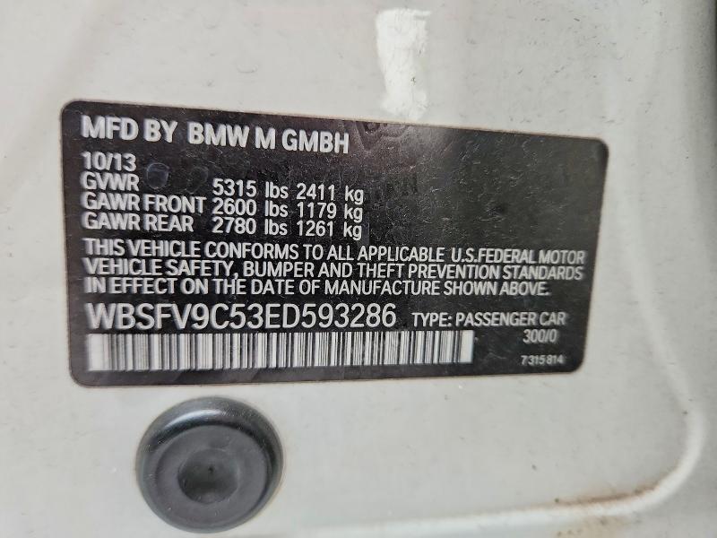 2014 Bmw M5 მანქანა იყიდება აუქციონზე, vin: WBSFV9C53ED593286, აუქციონის ნომერი: 56498956