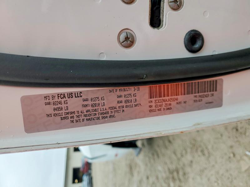 58716856 :رقم المزاد ، 2C3CDZAG4JH259240 vin ، 2018 Dodge Challenger مزاد بيع