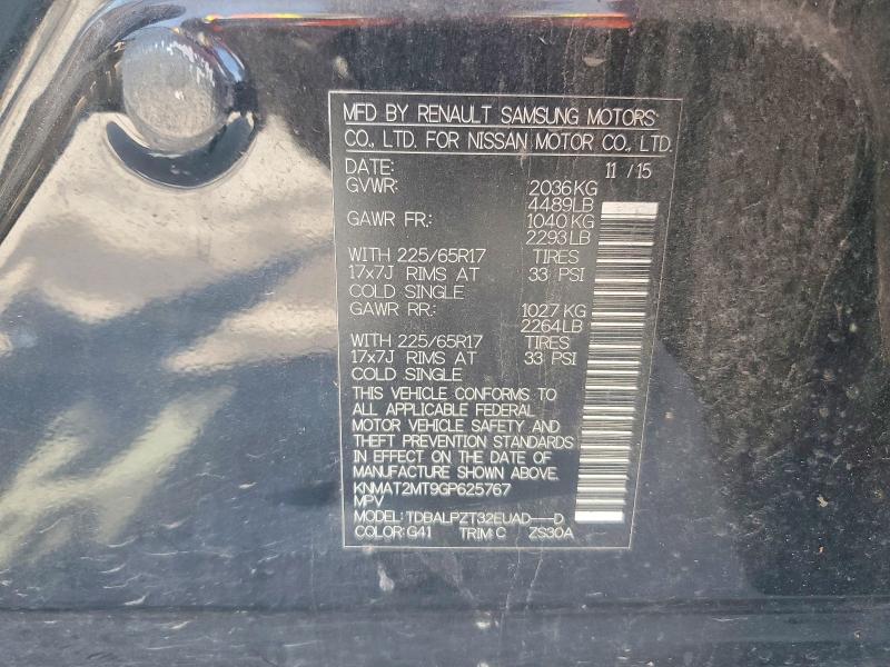 Продажа на аукционе авто 2016 Nissan Rogue, vin: KNMAT2MT9GP625767, номер лота: 57560326
