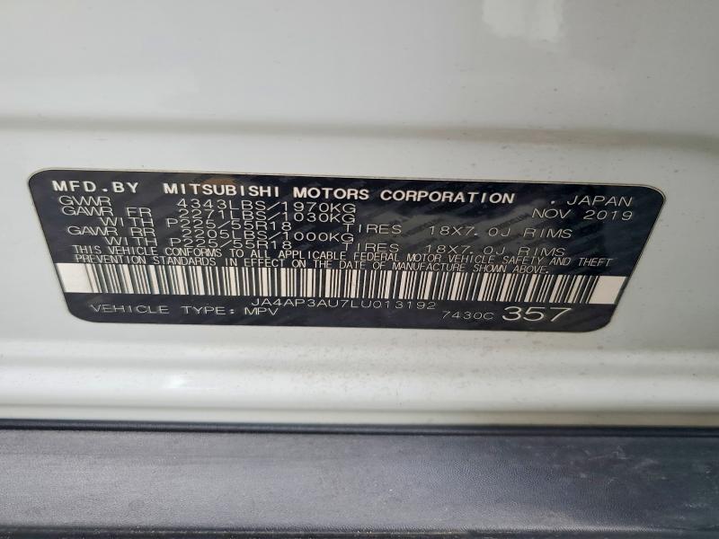 2020 Mitsubishi Outlander Sport მანქანა იყიდება აუქციონზე, vin: JA4AP3AU7LU013192, აუქციონის ნომერი: 57628556