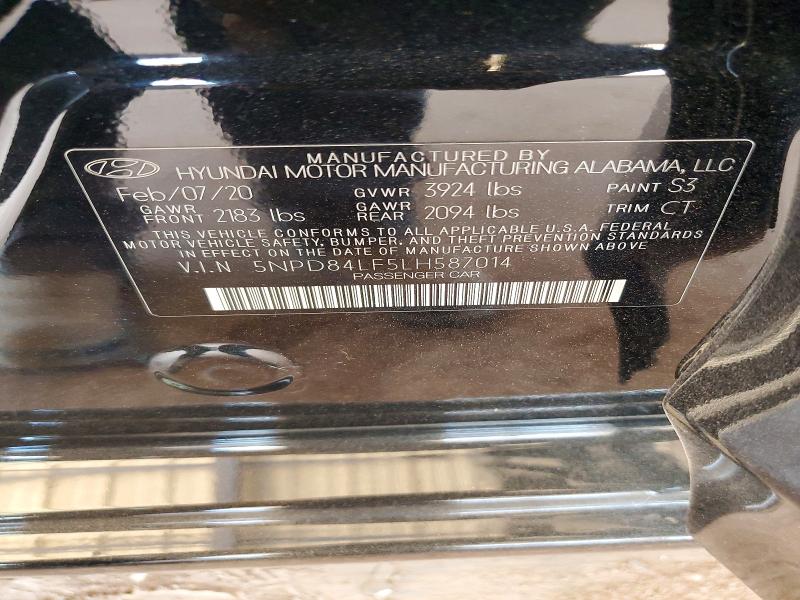 55648106 :رقم المزاد ، 5NPD84LF5LH587014 vin ، 2020 Hyundai Elantra مزاد بيع