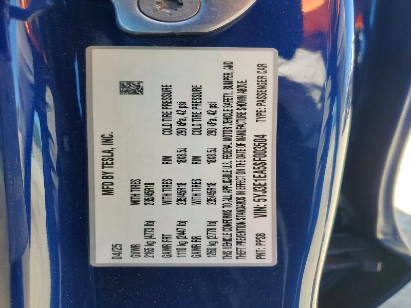 Продаж на аукціоні авто 2025 Tesla Model 3, vin: 5YJ3E1EA5SF003504, номер лоту: 58405076