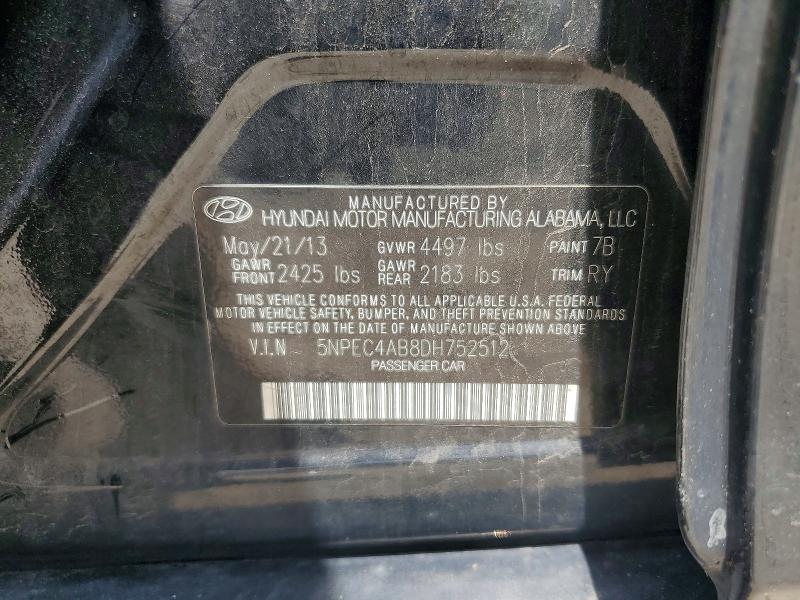 Продажа на аукционе авто 2013 Hyundai Sonata, vin: 5NPEC4AB8DH752512, номер лота: 56232066
