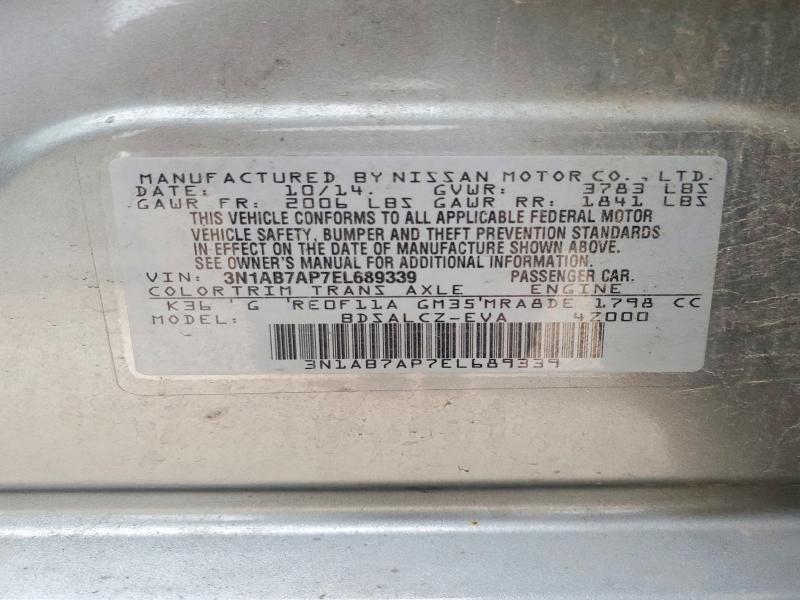 Продаж на аукціоні авто 2014 Nissan Sentra, vin: 3N1AB7AP7EL689339, номер лоту: 58599966
