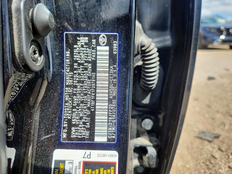 2015 Toyota Camry მანქანა იყიდება აუქციონზე, vin: 4T1BF1FK1FU978140, აუქციონის ნომერი: 57010236