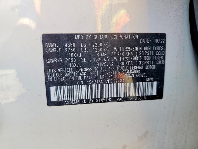 56045346 :رقم المزاد ، 4S4BTANC2P3127846 vin ، 2023 Subaru Outback مزاد بيع