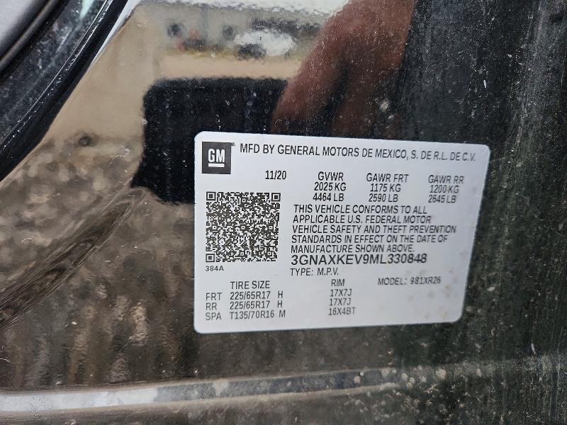 2021 Chevrolet Equinox მანქანა იყიდება აუქციონზე, vin: 3GNAXKEV9ML330848, აუქციონის ნომერი: 56443256