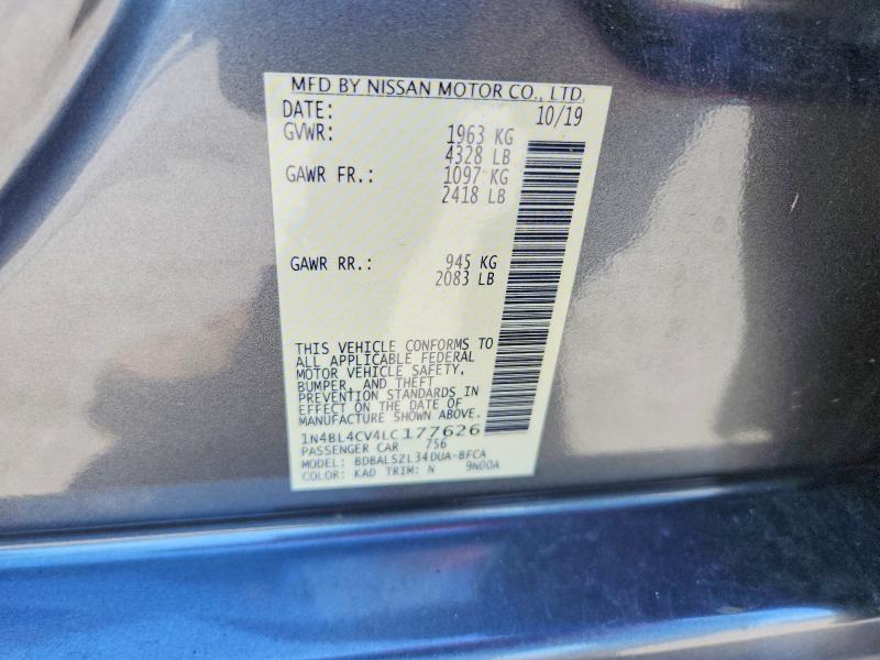 Auction sale of the 2020 Nissan Altima, vin: 1N4BL4CV4LC177626, lot number: 57836556