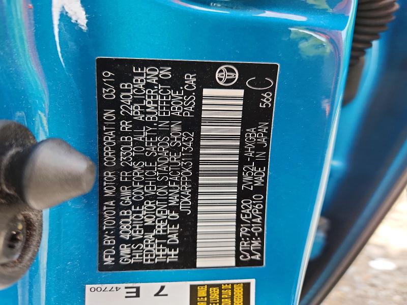 Aukcja sprzedaży 2019 Toyota Prius Prime, vin: JTDKARFP0K3113432, numer aukcji: 56136256