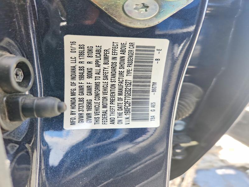 Aukcja sprzedaży 2016 Honda Civic, vin: 19XFC2F77GE021527, numer aukcji: 59217736