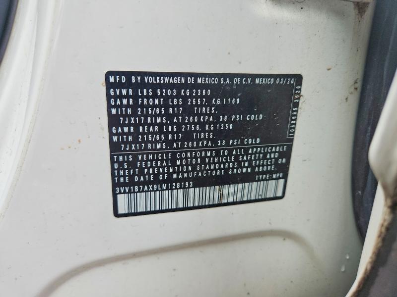 Aukcja sprzedaży 2020 Volkswagen Tiguan, vin: 3VV1B7AX9LM128193, numer aukcji: 57617726