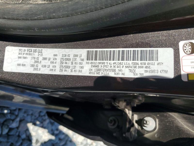58132356 :رقم المزاد ، 1C6RRFFG7KN797686 vin ، 2019 Ram 1500 مزاد بيع