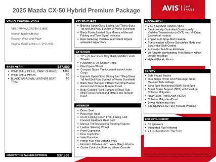 57658446 :رقم المزاد ، 7MMVAADW7SN131665 vin ، 2025 Mazda Cx-50 مزاد بيع