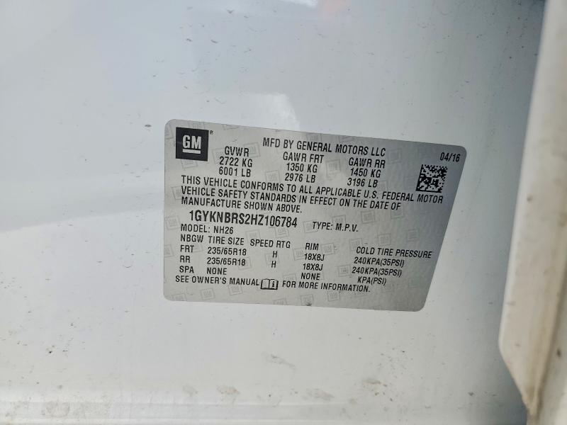 Aukcja sprzedaży 2017 Cadillac Xt5, vin: 1GYKNBRS2HZ106784, numer aukcji: 57967386