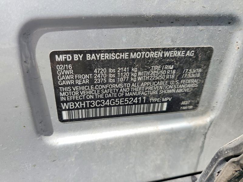 57522126 :رقم المزاد ، WBXHT3C34G5E52411 vin ، 2016 Bmw X1 مزاد بيع