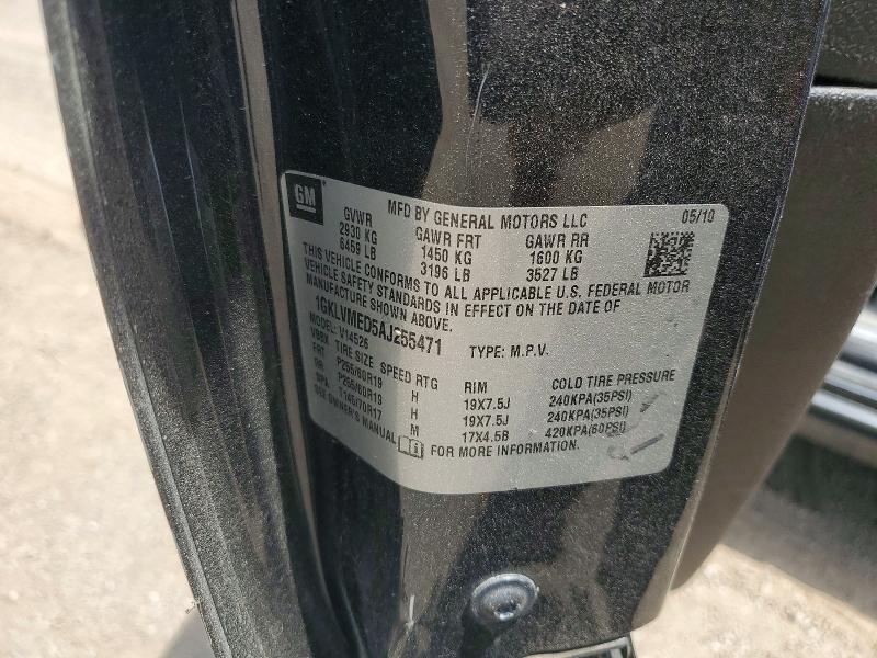 Продаж на аукціоні авто 2010 Gmc Acadia, vin: 1GKLVMED5AJ255471, номер лоту: 56586826